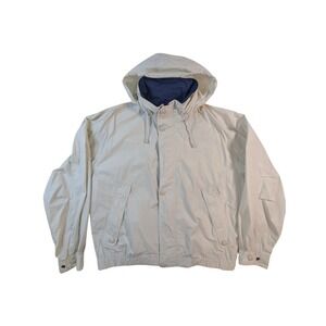 London Fog Hooded Zip Up Jacket – Women's L Beige Casual Read